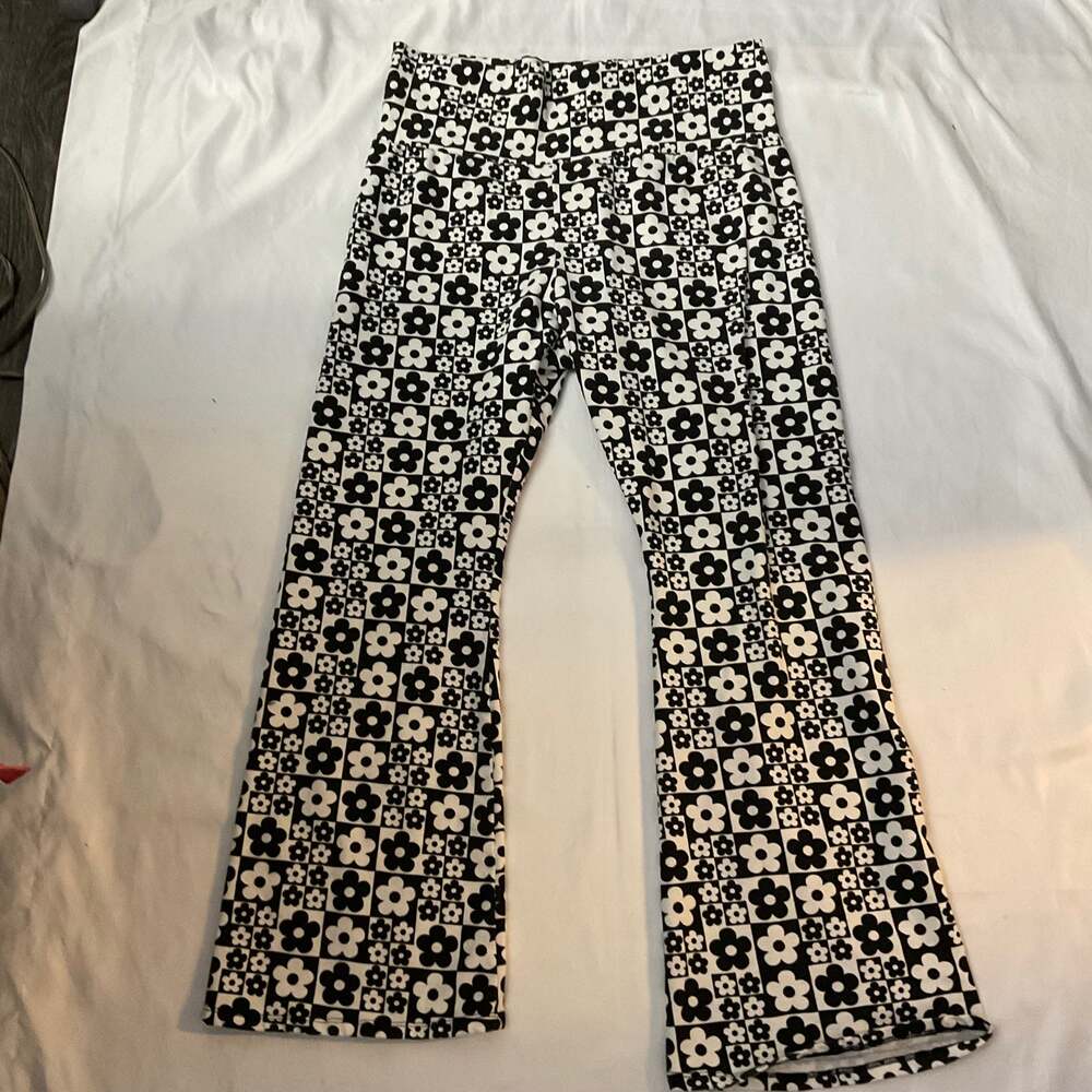 Spring Flower B/W.Print Wideleg Pull On Pant XXL Wild Fable Hippie Boho Vacay